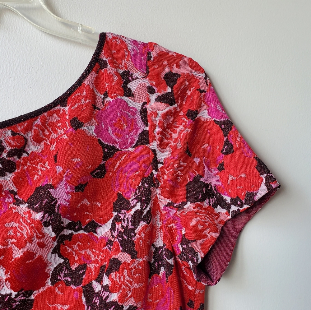 NWT St. John Floral Short Sleeve Dress - Picture 8 of 16
